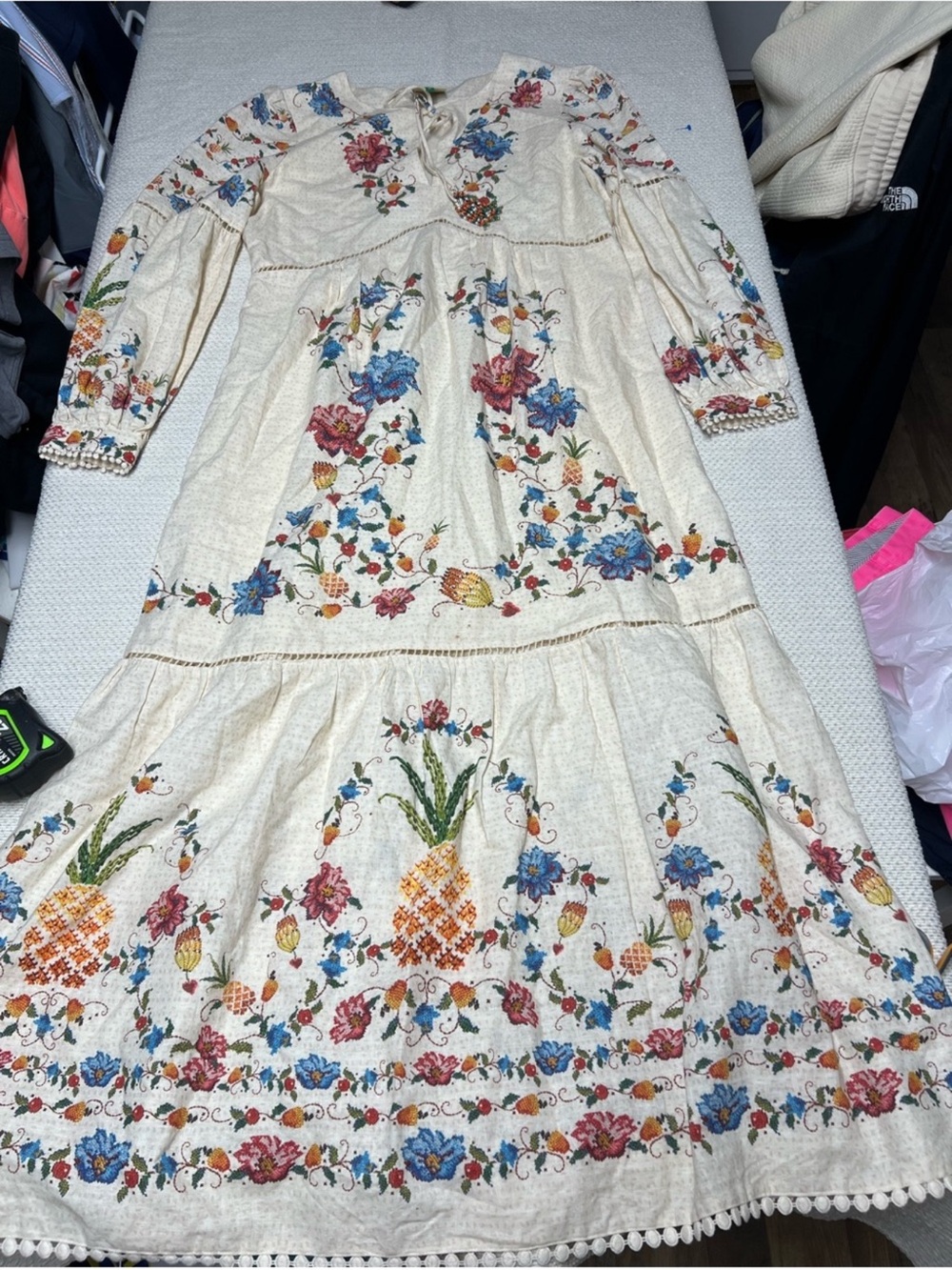 EUC Farm Rio Embroidered Fruit Maxi Dress In Multi - Picture 4 of 6
